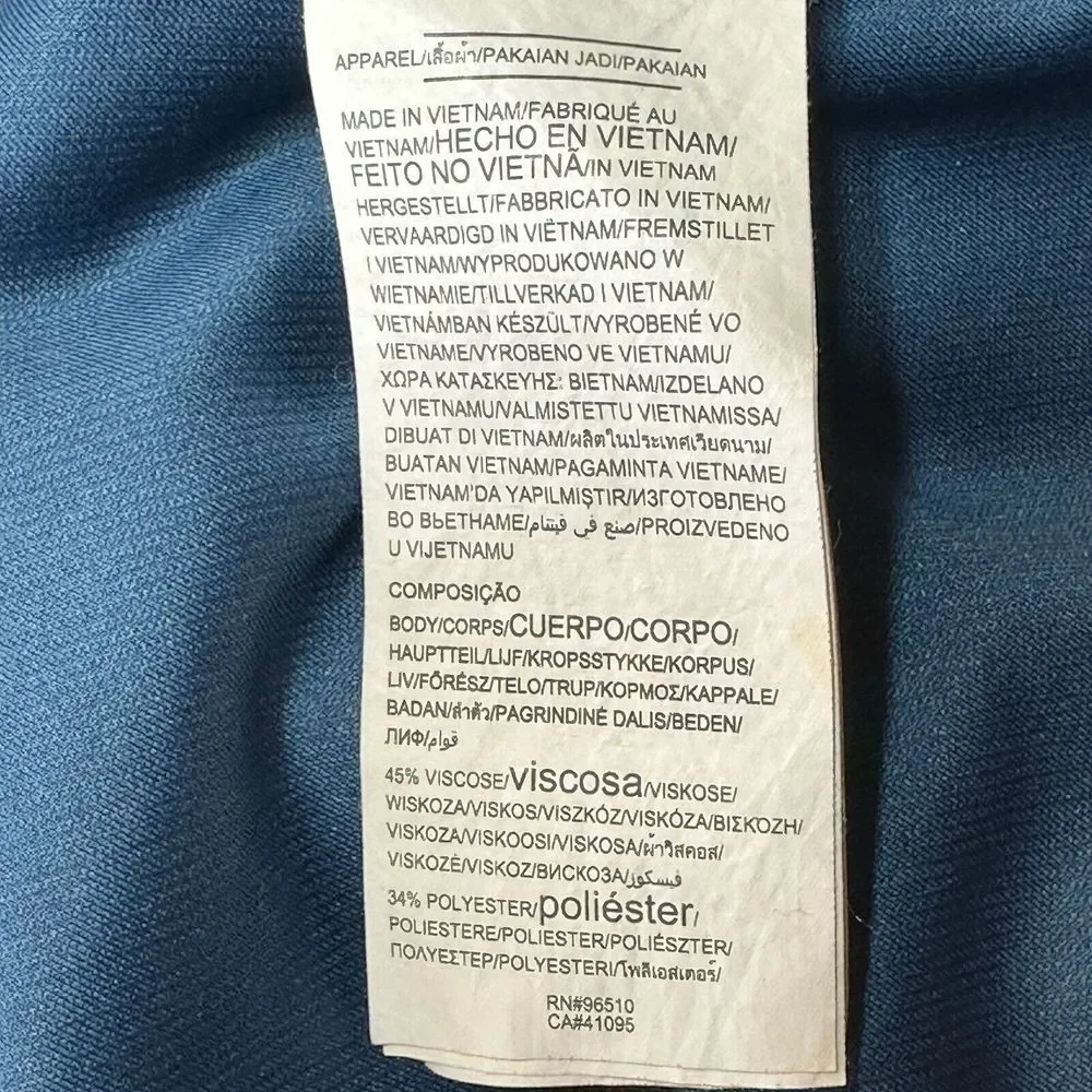 Under Armour Sweatshirt Womens L Turquoise Blue Hi Low Hem Crew Neck Side Pocket - Picture 7 of 9